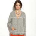 PK17CS002YF knit women cashmere cardigan with long sleeves